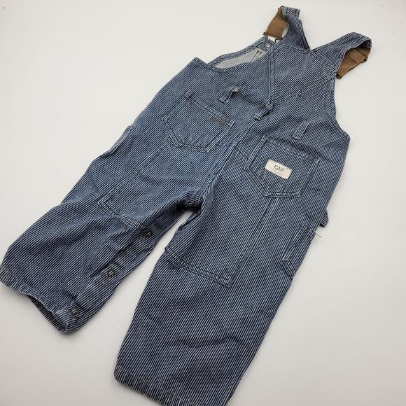 Gap Blue Striped Overalls Baby Size 18-24 Months - Picture 6 of 10